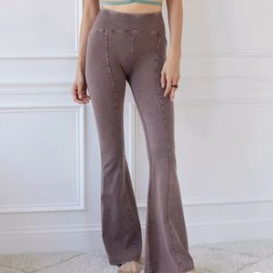 Urban Outfitters Out From Under Aria Seamed Flare Pants Small in Brown